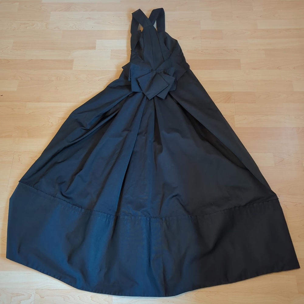 BCBGMaxAzria Long Black Sleeveless Full Maxi Dress Gown Back Bow - Picture 10 of 15